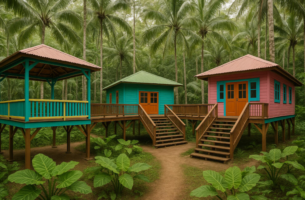 The Commons at Thrive The Common Area at Thrive is made up of three structures that nurture body and community: • NOURISH: A Communal Kitchen: For cooking, shared meals, and food as a form of celebration and resistance • VIBE: Meditation and Wellness Studio: A space for res